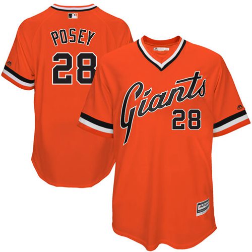 Giants #28 Buster Posey Orange 1978 Turn Back The Clock Stitched MLB jerseys - Click Image to Close